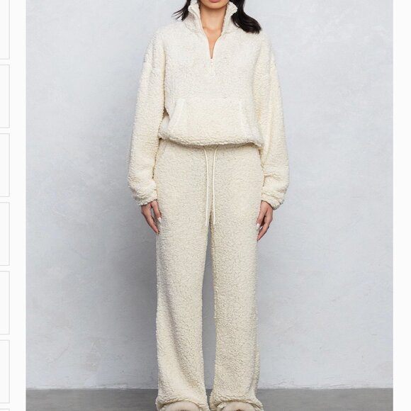 No Vacancy Other - NO VACANCY Teddy Bear Cozy Half-Zip Loungewear Set